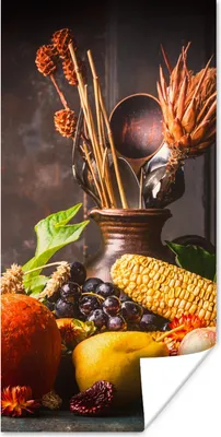 Produktbild von MuchoWow® Poster Gemüse - Obst - Rustikal - Tisch 20x40 cm - Plakat - Foto
