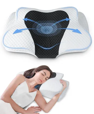 Image de Coussin de soutien cervical en mousse à mémoire de forme pour un confort optimal pendant le sommeil