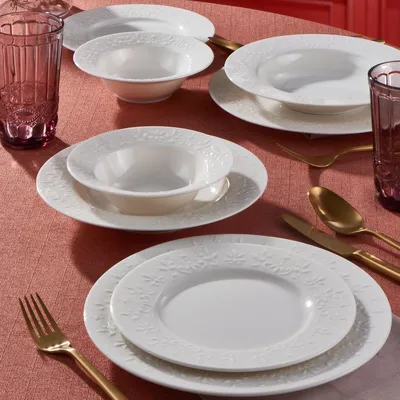 Produktbild von GÜRAL Dilruba creme Tafelservice, 24-tlg., 6 Personen, Porzellan, mit Reliefmuster