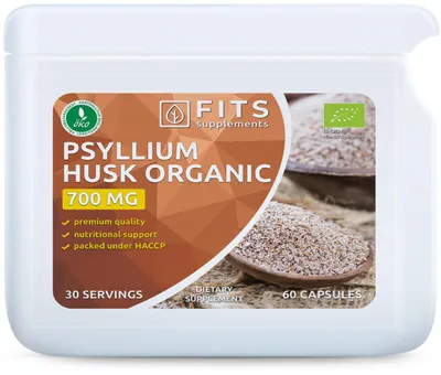 Zdjęcie produktu dla Kapsułki z organiczną łupiną psyllium, 700 mg