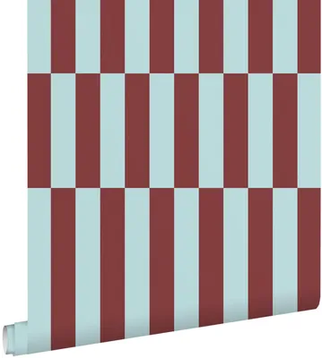 Productafbeelding van ESTAhome behang strepen blauw en rood 50 x 900 cm