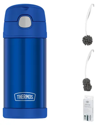 Immagine prodotto di THERMOS FUNTAINER STRAW BOTTLE 0,35 l Trinkflasche blueberry blue – Vorteilsset mit Reinigungsbürste CLEAN FIX 30 cm | HAN 4113342035 | EAN 4002458524219