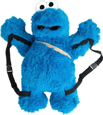 Produktbild von Sesamstraße Krümelmonster 3D Plüsch Rucksack 58 cm mit verstellbaren Gurten Plüschtier Blau