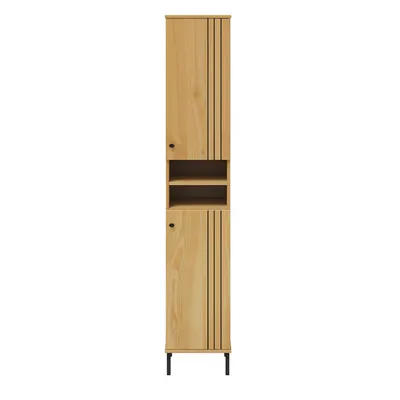 Produktbild von Woodroom Hochschrank Kiefer massiv eichefarbig lackiert 35x190x32 cm
