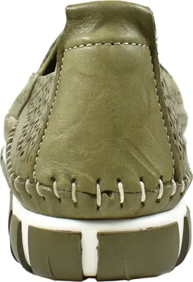 Produktbild von Gemini Damen Slipper Schlüpfschuh Lederschuh mit Lochmuster 395745-01, Größe:42 EU, Farbe:Grün