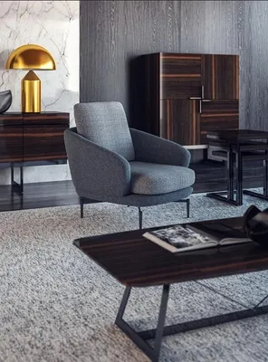 Produktbild von Grau Sessel Luxus Polstermöbel Wohnzimmer Design Textil Polstersessel Neu