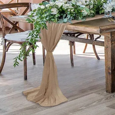 Obrázok produktu pre Rustikálny obrus 80 x 300 cm, dekorácia v štýle boho, polopriehľadný