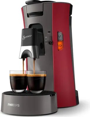 Produktbild von Philips Senseo® Select Kaffee Pad Maschine, 3 Kaffeespezialitäten, Kaffeestärkewahl Plus, Crema Plus, Rot (CSA230/90)