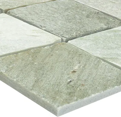 Produktbild von Quarzit Naturstein Mosaikfliesen Odessa Beige Grau 100x100mm