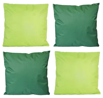 Produktbild von JACK 4x Outdoor Lounge Kissen 45x45cm viele Farben Dekokissen inkl. Füllung Wasserfest Sitzkissen Garten Stuhl, Farbe:2x Grün- 2x Dunkelgrün