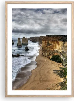 Produktbild von Gerahmtes Poster - Rahmen in heller Eiche - Strand Ozean Landschaft - 50x70 cm - Wand Bild - Wanddeko - Wandbilder - Wandposter - Bilderrahmen - Bilder - Kunstdruck - Wandbild - P2NPA50x70-0141