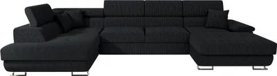 Produktbild von MIRJAN24 Wohnlandschaft Cotere Bis Cord, U-Form Eckcouch mit Schlaffunktion und Bettkasten (Farbe: Poso 135, Seite: Links)