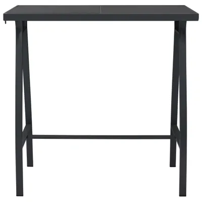 Image de vidaXL Table de bar de jardin noire 110x60x110 cm verre trempé