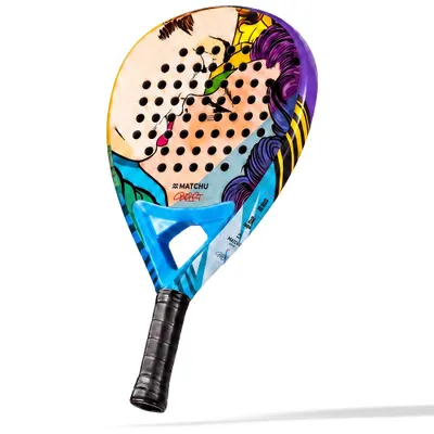 Produktbild von Matchu Sports x BustArt Padelschläger – 100 % 3K Carbon, Tropfenform, 360 g – 3D-Oberfläche für Spin, inklusive Geschenkbox
