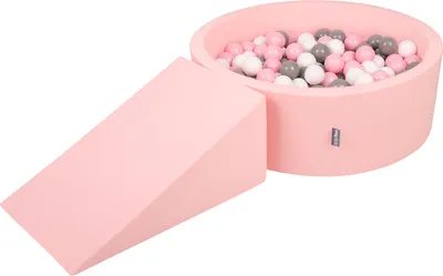Produktbild von KiddyMoon Spielplatz Aus Schaumstoff Mit 100 Bälle 7cm Hindernisläufen Rund Bällebad Mit Zwickel Element Für Babys Und Kinder