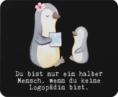 Produktbild von Mr. & Mrs. Panda Mouse Pad Logopädin Herz - Schwarz - Geschenk, Mauspad, Spruch, Ausbildung, Studium, Lustig, mousematte, laptop, Mousepad, Witzig
