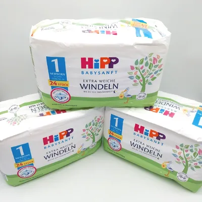 Produktbild von HiPP Babysanft Windeln Newborn 1 Carry 3er Pack 3 x 1 x 24 Stück Nappies Nappy Baby Boy Girl Wickeln Wickeltasche