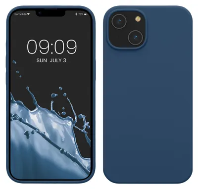Produktbild von kwmobile Handyhülle für iPhone 14 Hülle, für iPhone 14 Case - Hülle Silikon - kabelloses Laden - Dunkelblau