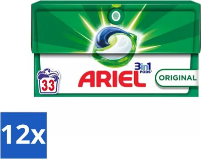 Produktbild von Ariel - 3in1 Waschmittel-Pods - Original - 33 Pods - Vorteilspack - 12 Stücke