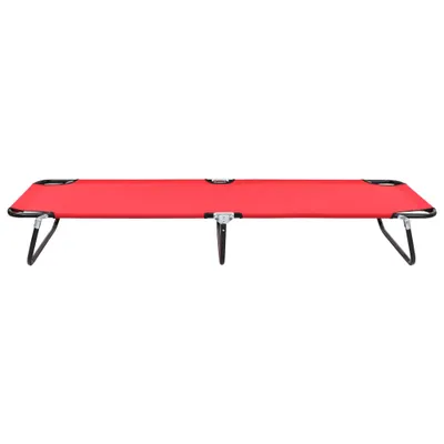 Image de vidaXL Chaise longue pliante rouge acier