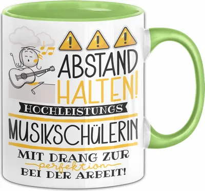 Produktbild von Musikschülerin Tasse Geschenk Lustig Abstand Halten Hochleistungs-Musikschülerin Mit Drang Zur Perfektion Bei Der Arbeit (Grün)