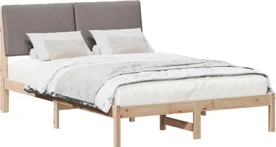 Obrázek produktu pro Rám postele Hnědá a taupe 160 x 200 cm Masivní borovicové dřevo