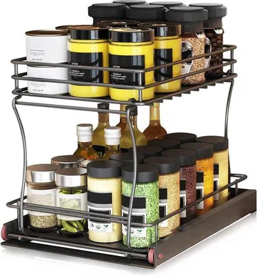 Immagine prodotto di Scaffale nero a 2 ripiani per la cucina e la dispensa