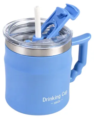 Thermobeker 400 ml Edelstahl 304, auslaufsicher, 6h warm/kalt, blau