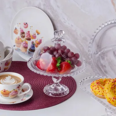 Immagine prodotto di Piatto da portata con campana Love in vetro 19,5 cm