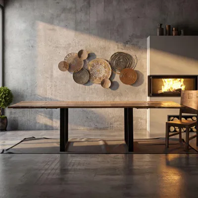 Produktbild von Ausziehbarer brauner Holzesstisch 180x90x77 cm