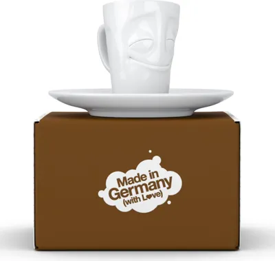 Produktbild von Fiftyeight Products Espresso Mug mit Henkel - vergnügt weiß