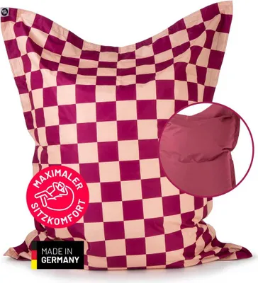 Image de LUMALAND Pouf In-& Outdoor Carreau 380l bordeaux/pêche