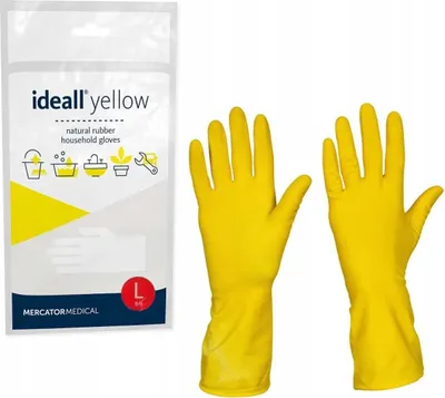 Produktbild von Latex-Haushaltshandschuhe / Gelb / Größe: 9 - L / Ideall Yellow