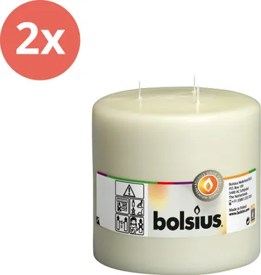 Productafbeelding van Bolsius - Mammutkaars - 150/150 - Ivoorwit - Voordeelverpakking - 2 stuks