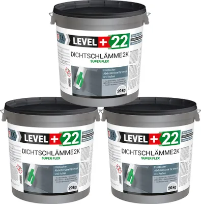 Zdjęcie produktu dla Zaprawa uszczelniająca LEVEL+ Dichtschlämme 2K SUPER FLEX L+22 - 60KG