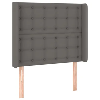 Produktbild von vidaXL Kopfteil mit Ohren Grau 93x16x118/128 cm Kunstleder