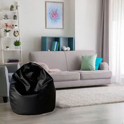 Immagine prodotto di Talamo Italia Pouf Alez 70x70x110h cm Nero, Nero Forma Sacco  Italy