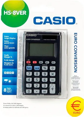 Produktbild von Casio HS-8VER, Tasche, Einfacher Taschenrechner, 8 Ziffern, 2 Zeilen, Batterie/Solar, Blau