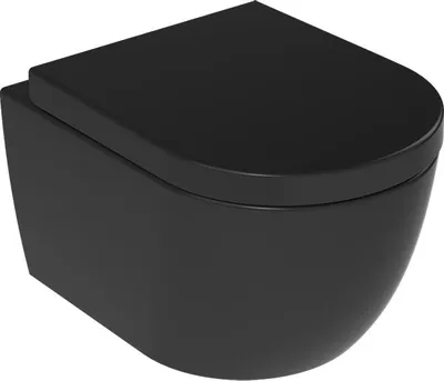 Produktbild von Taharet Dusch Wc Schwarz Matt Deep mit Wc Sitz Soft Close 54cm