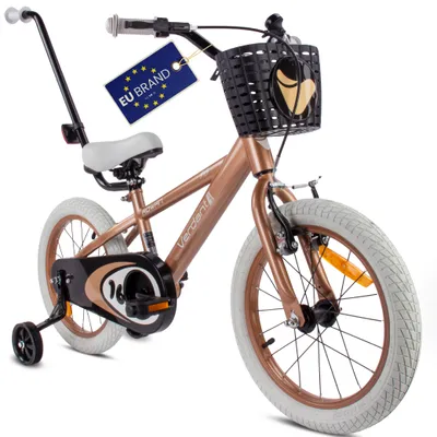 Produktbild von Sun Baby Verdant Rowan detský bicykel chlapci bicykel tréningové kolesá 12 14 16 palcov od 4-6 rokov BMX detský bicykel (16 palcov, cappuccino)