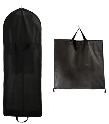 Immagine prodotto di Sacca per abiti pieghevole, 150 cm, traspirante, con cerniera, custodia protettiva per abiti, completi e cappotti, ideale per il trasporto e lo stoccaggio. Colore: nero