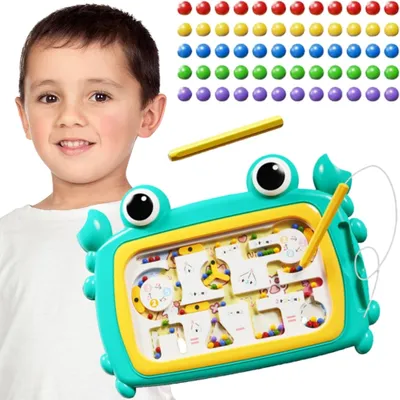 Obrázok produktu pre WOOPIE Magnetická tabuľa Montessori Labyrint Krab tyrkysová