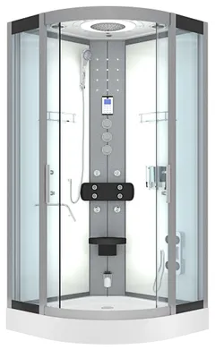 Produktbild von Dampfdusche Dusche Duschkabine D58-10T3 Duschtempel Sauna 90x90 cm