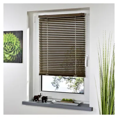 Produktbild von Jalousie Klemmfix ohne Bohren mit Klemmträger, Aluminium Jalousie Bronze 100 cm