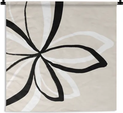 Produktbild von MuchoWow® Wandteppich Wandbehang Blumen - Abstrakt - Minimalismus 60x60 cm Tapisserie Dekoration Wandtuch - Dekorationen - Wand Decke