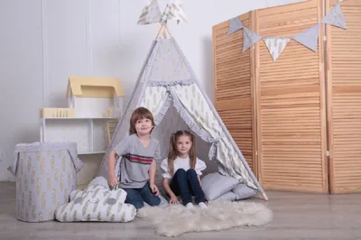 Produktbild von Tipi Kinderspielhaus Kinderzimmer Dekoration Spielhaus Spiel Zelt Kinder Zelt Kinder Tipi Kleinkind Tipi Kinder Spielzelt Teepee Zelt mit Fenster zelt 630-25