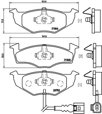 Produktbild von Brembo Bremsbelagsatz, Scheibenbremse Vorderachse P 85 071