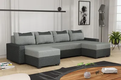 Produktbild von Wohnlandschaft Schlafsofa Sofa HEDVIG LUX Stoff Inari Dunkelgrau- Grau