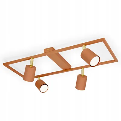Produktbild von Luxolar - Led Deckenleuchte aus Metal Schwenkbar 4-flammig - Hängelampe Terrakotta Rot/Orange GU10 15W - Verstellbar Deckenlampe Rahmen für wohnzimmer