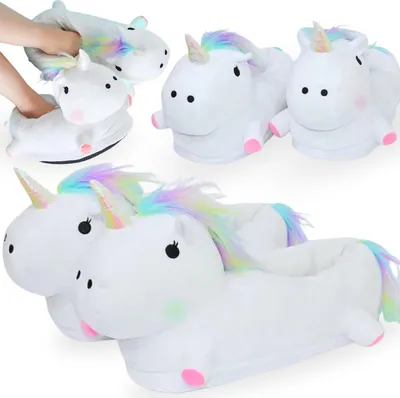 Produktbild von Einhorn Hausschuhe, Damen Hausschuhe, Geschenk für ein Mädchen, ONESIES